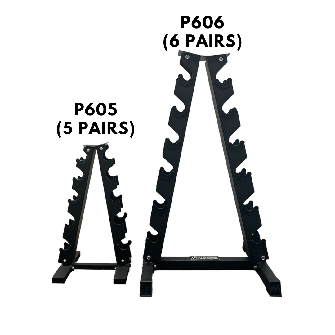 Muscle Motion 6 Pairs Rubber Hex Dumbbells (5kg To 20kg) With Rack