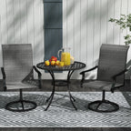 Outdoor Swivel Dining Chairs Set of 2, High Back Swivel Chairs w/ All Weather Mesh, Grey