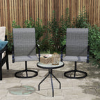 Outdoor Swivel Dining Chairs Set of 2, High Back Swivel Chairs w/ All Weather Mesh, Grey
