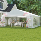 20' x 20' Heavy Duty Party Tent & Carport with Removable Sidewalls and Double Doors, White