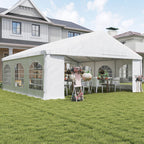20' x 20' Heavy Duty Party Tent & Carport with Removable Sidewalls and Double Doors, White