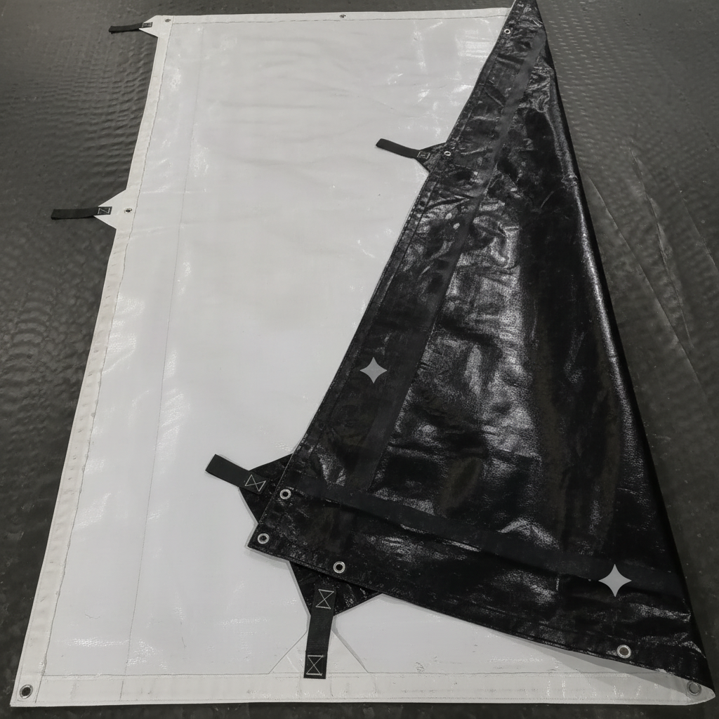 Hay Tarp Cover with Hand Straps 16 Mil Black White Extra Heavy Duty Poly(QuickShip 3 Days)