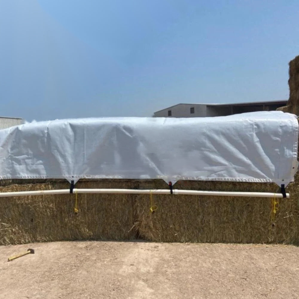 Hay Tarp Cover with Hand Straps 16 Mil Black White Extra Heavy Duty Poly(QuickShip 3 Days)