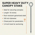 Heavy Duty Canopy Stake 15"