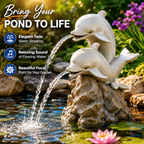 Bermuda Spitter Pond Ornaments Dolphins Water Feature Ornament Decor