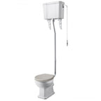 Classique Traditional High Level Toilet with Cistern, Toilet Seat & Flush Pipe Kit - White
