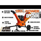DK2 | OPC506 6-Inch 14 HP 429 CC Cyclonic Drum Chipper Shredder
