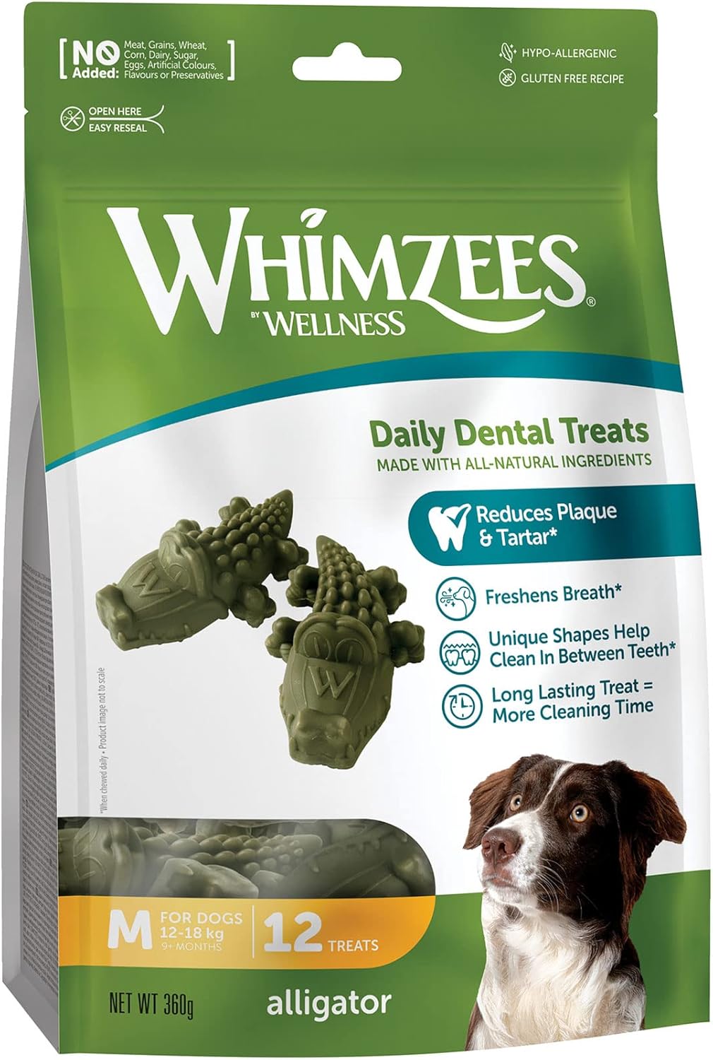 Whimzees Natural Daily Dog Dental Care Chews Treats – Multi Shapes & Sizes