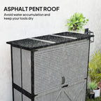 Wooden Outdoor Storage Cabinet with Lock & Adjustable Shelves,55" x 29" x 68", Grey