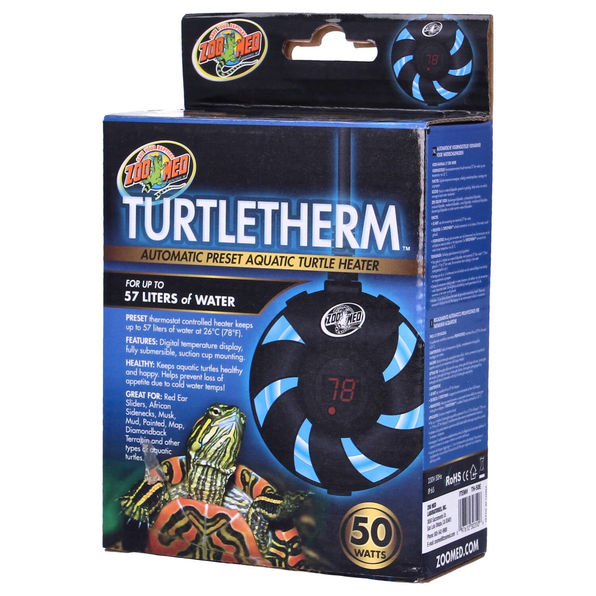ZooMed TurtleTherm 50W Aquatic Heater for Turtles