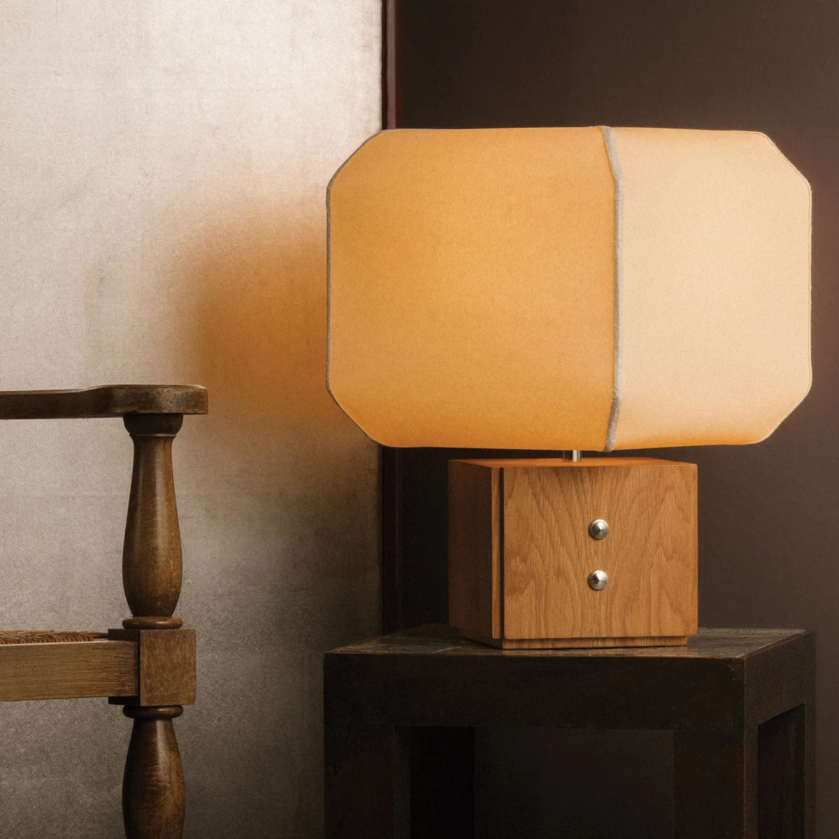 Hudson Valley Brice 19.5 in. Table Lamp, Polished Nickel with Handmade Paper Shade