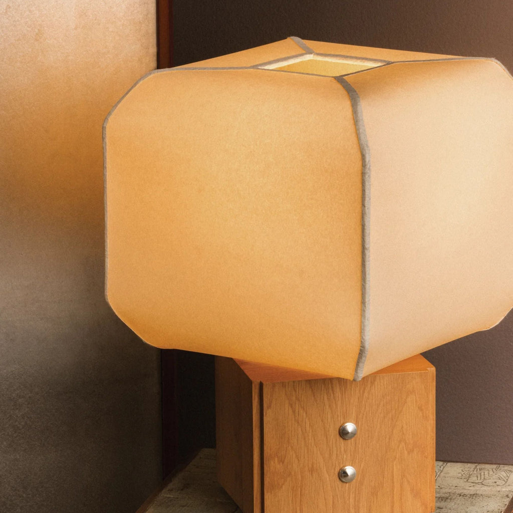 Hudson Valley Brice 19.5 in. Table Lamp, Polished Nickel with Handmade Paper Shade
