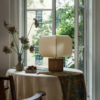 Hudson Valley Brice 19.5 in. Table Lamp, Polished Nickel with Handmade Paper Shade