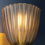 Hudson Valley Columbus 14.75 in. Wall Sconce, Aged Brass with Topaz Glass Tulip Shade