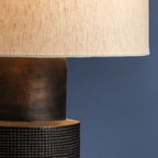 Hudson Valley Farmingdale 29 in. Table Lamp, Bronze with Natural Linen Shade