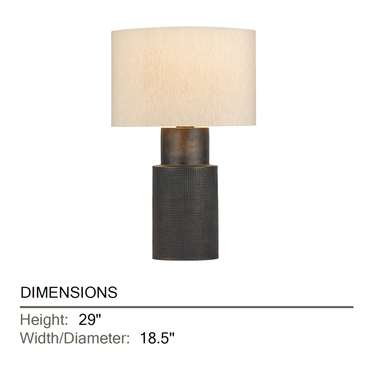 Hudson Valley Farmingdale 29 in. Table Lamp, Bronze with Natural Linen Shade