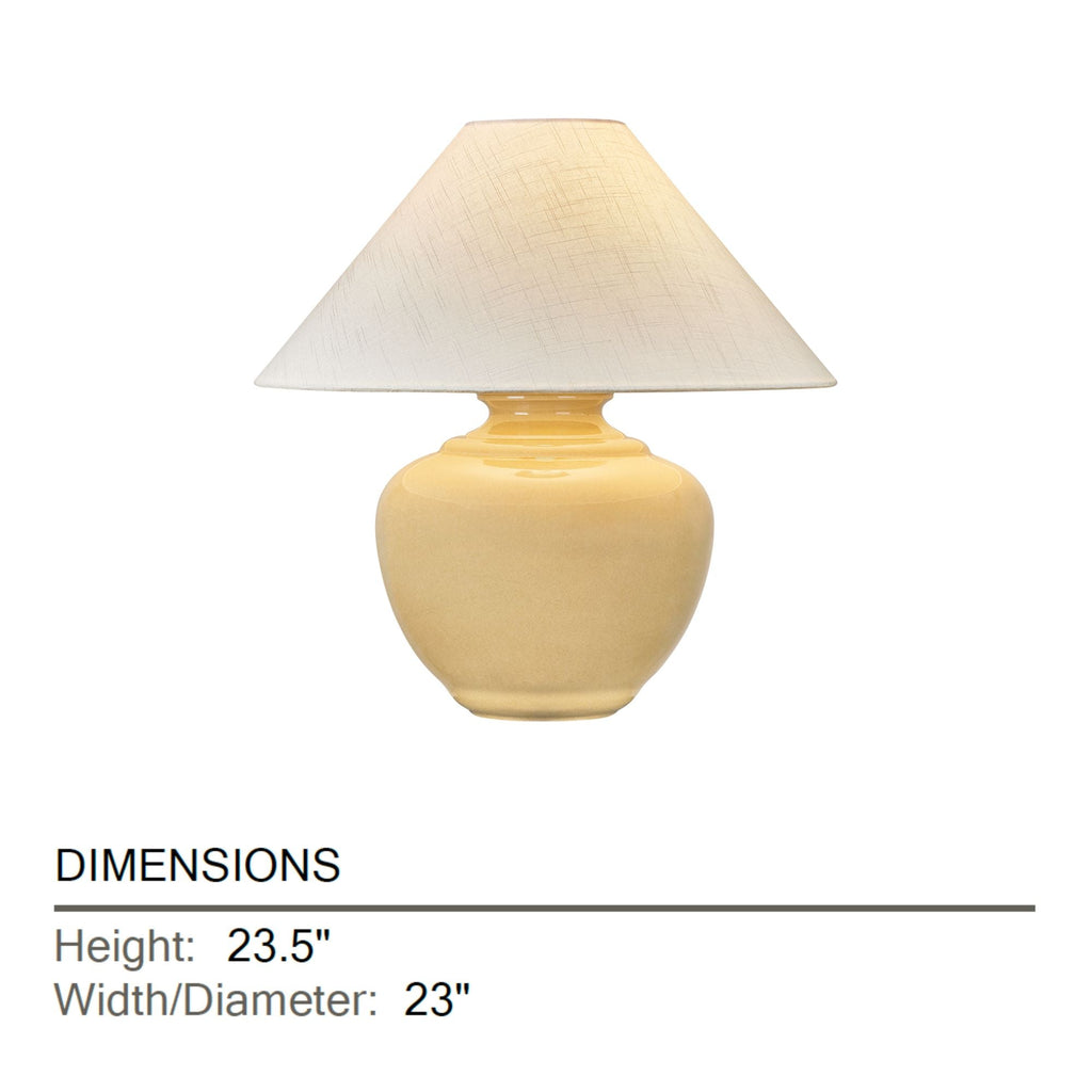 Hudson Valley French Ridge 23.5 in. Table Lamp, Aged Brass with Ceramic Dijon Wash & Textured Linen Shade
