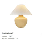 Hudson Valley French Ridge 23.5 in. Table Lamp, Aged Brass with Ceramic Dijon Wash & Textured Linen Shade