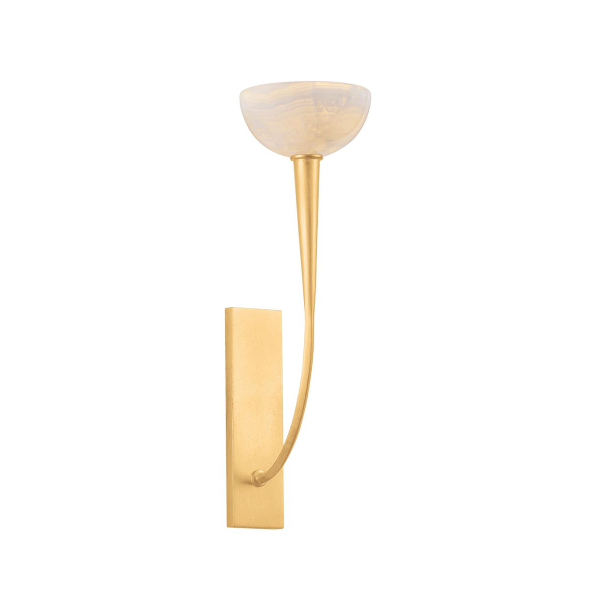 Hudson Valley Maywood 19.75 in. Wall Sconce, Vintage Gold Leaf with Onyx Natural Stone Shade
