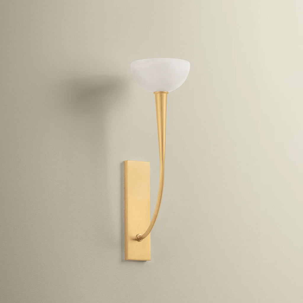 Hudson Valley Maywood 19.75 in. Wall Sconce, Vintage Gold Leaf with Onyx Natural Stone Shade