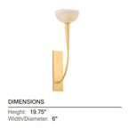 Hudson Valley Maywood 19.75 in. Wall Sconce, Vintage Gold Leaf with Onyx Natural Stone Shade