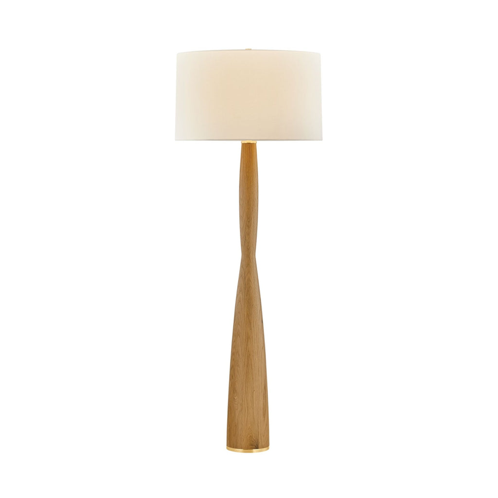 Hudson Valley Somers Chase 65.75 in. Floor Lamp, Aged Brass with White Linen Drum Shade