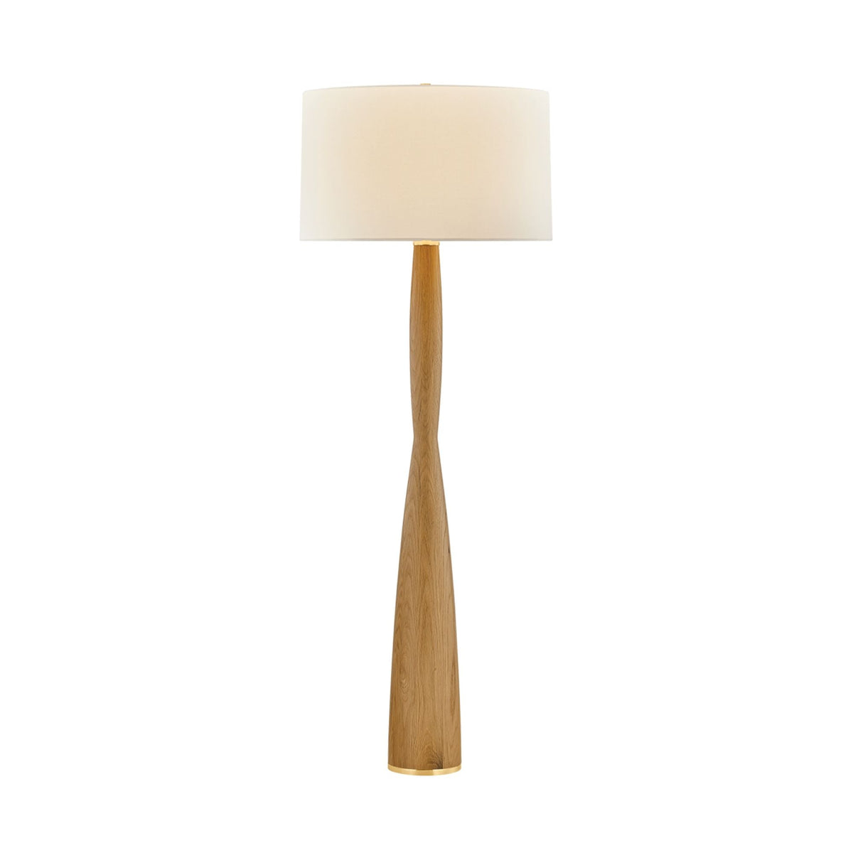 Hudson Valley Somers Chase 65.75 in. Floor Lamp, Aged Brass with White Linen Drum Shade