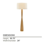 Hudson Valley Somers Chase 65.75 in. Floor Lamp, Aged Brass with White Linen Drum Shade