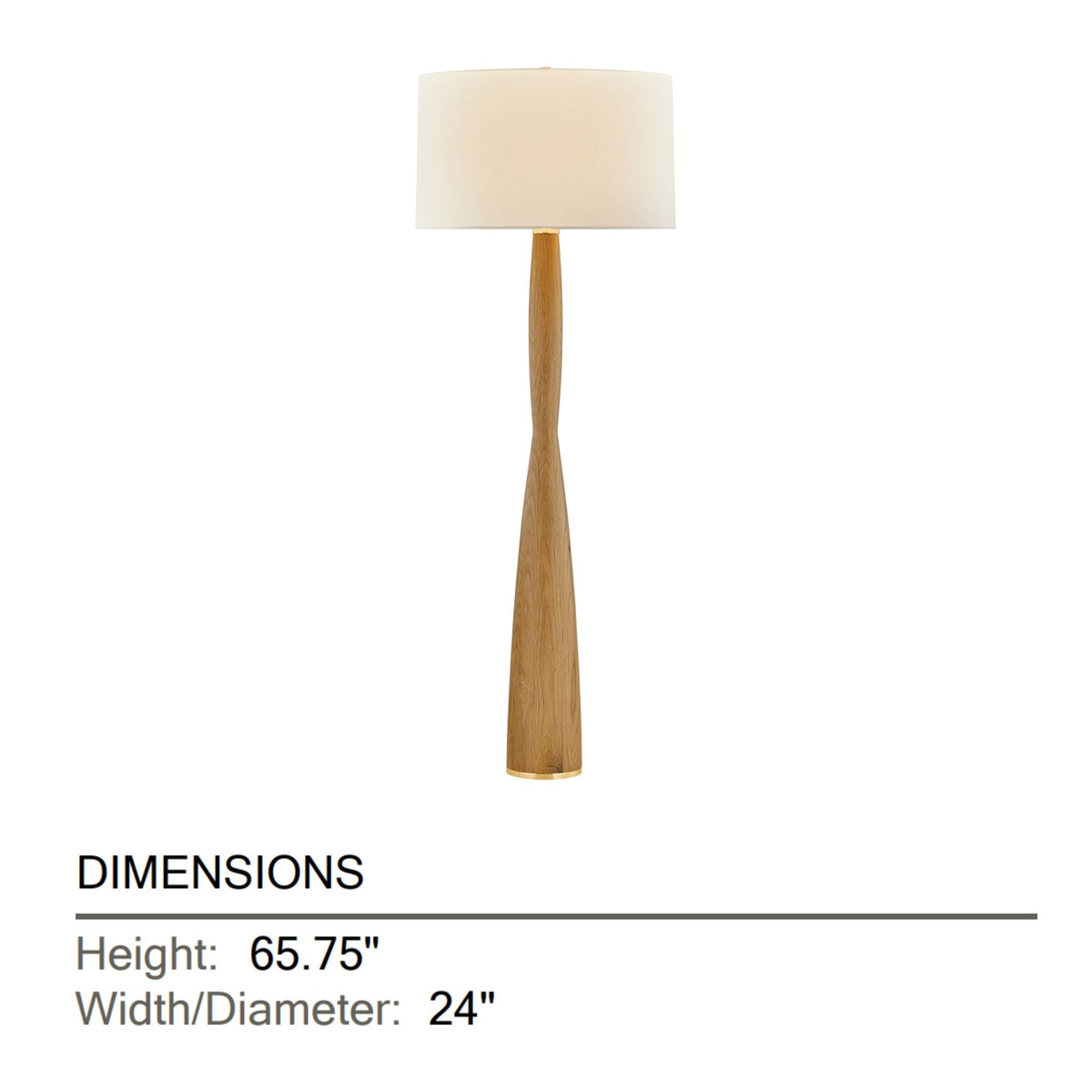 Hudson Valley Somers Chase 65.75 in. Floor Lamp, Aged Brass with White Linen Drum Shade