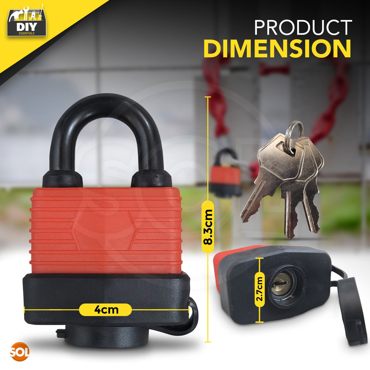 Weatherproof Padlock 40mm | Outdoor Security Lock Includes 3 Keys