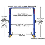 Atlas PVL10 10K Overhead Two Post Lift ALI Certified