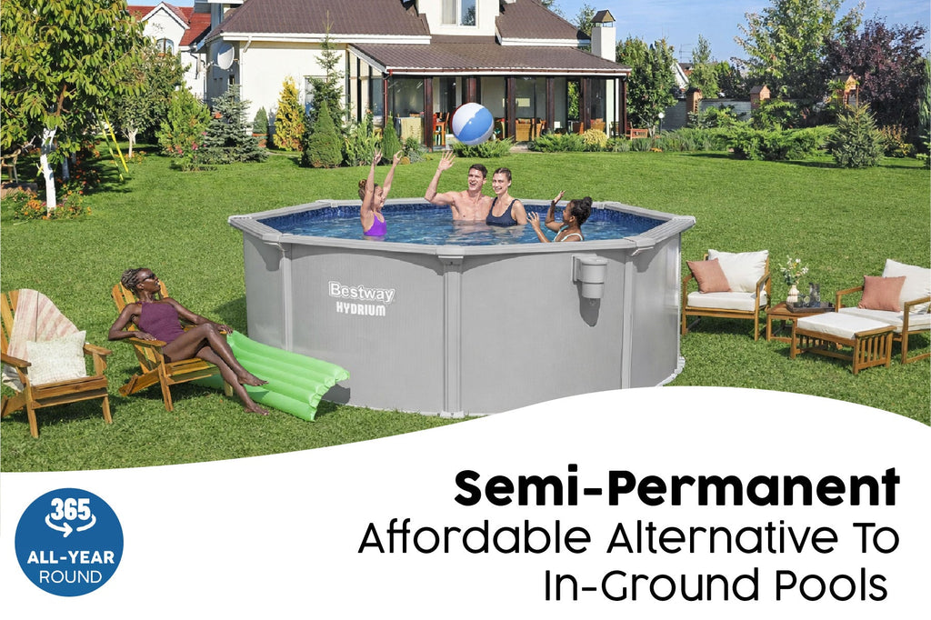 12ft x 48in Round Hydrium Steel Above Ground Pool Set