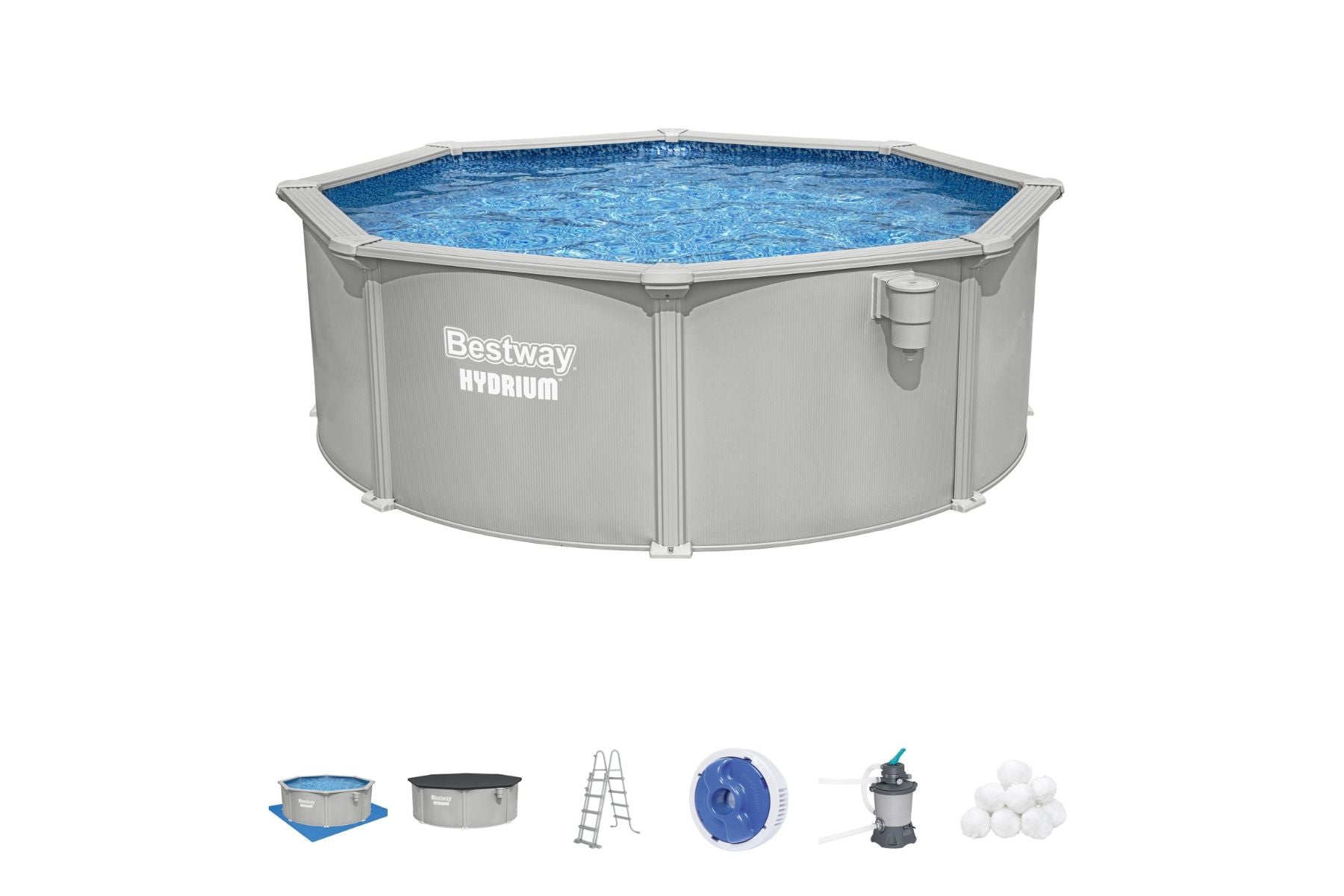 12ft x 48in Round Hydrium Steel Above Ground Pool Set
