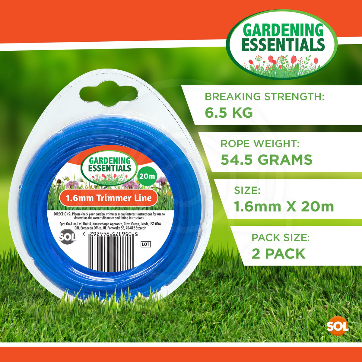 Garden Strimmer Trimmer Line Cord 20M | Nylon Wire | 2 Pack