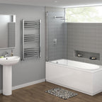 iBathUK Zypher Curved Heated Towel Rail Bathroom Radiator - Chrome