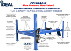 iDEAL FP14KAC-X 14,000lb Alignment Four Post Lift