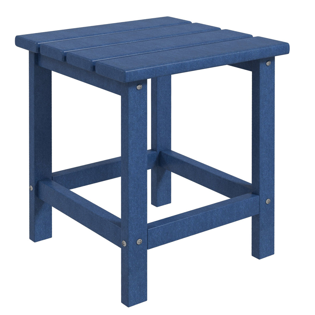 15" Patio Accent Table, Square Coffee Table for Indoor Outdoor, Blue