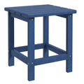 15" Patio Accent Table, Square Coffee Table for Indoor Outdoor, Blue