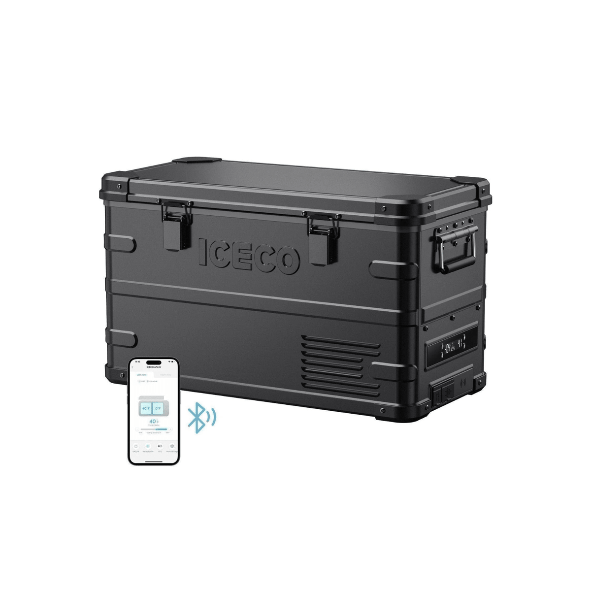 ICECO APL35 35 LT Dual Zone Aluminum Black Fridge - Off Grid Stores