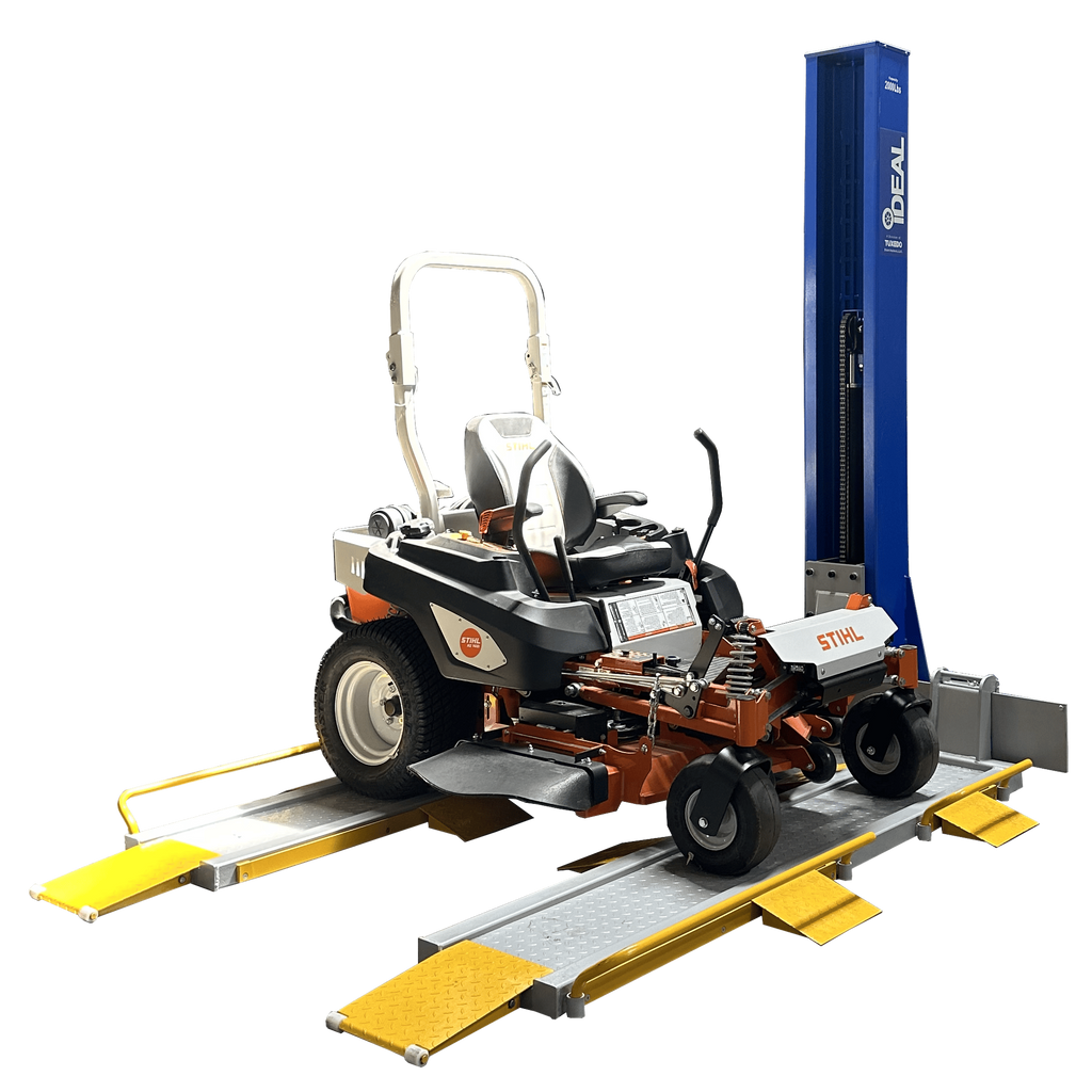 iDEAL SC-2K-UTV-X 2,000 lb Single-Column Multi-Use Lift for ATVs, UTVs, Golf Carts & Riding/Zero-Turn Mowers
