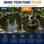 Bermuda Spitter Pond Decor Ornaments Kid with Hose Water Feature Ornament