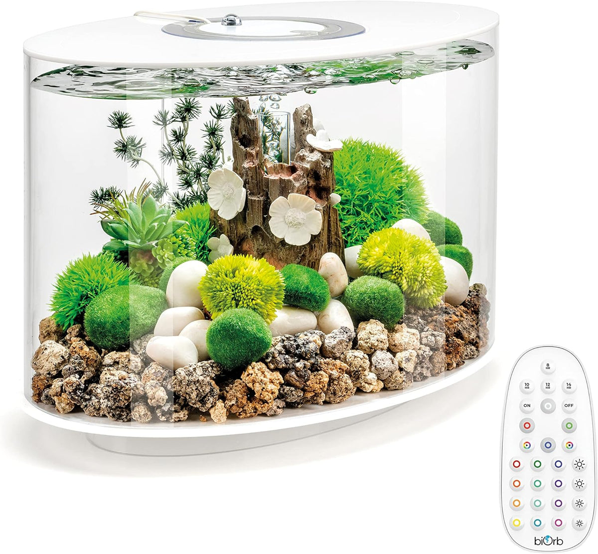biOrb Loop 15L Small Desktop Fish Tank Acrylic Aquarium White