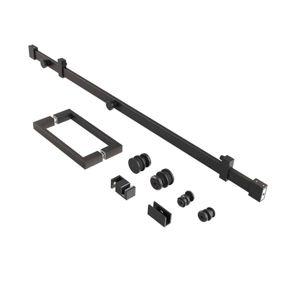ASTRO 48" Stainless Steel Square Sliding Shower Door System