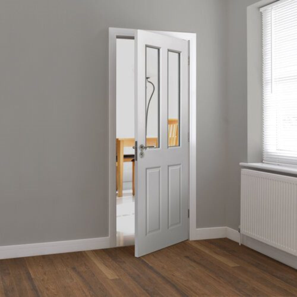 JB Kind Canterbury White Glazed Internal Door - All Sizes