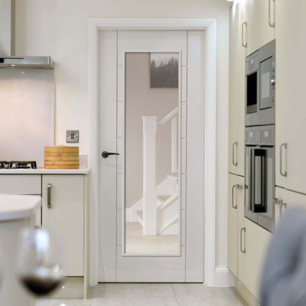 JB Kind Palomino White Primed Glazed Internal Door - All Sizes