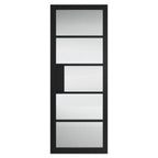 JB Kind Civic Black Reeded Horizontal Glazed Internal Door - All Sizes