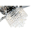 52 Inch Chrome Glam Crystal Ceiling Fan with Lights and Remote, 6 Speeds DC Motor Reversible Chandelier Ceiling Fan with Crystals