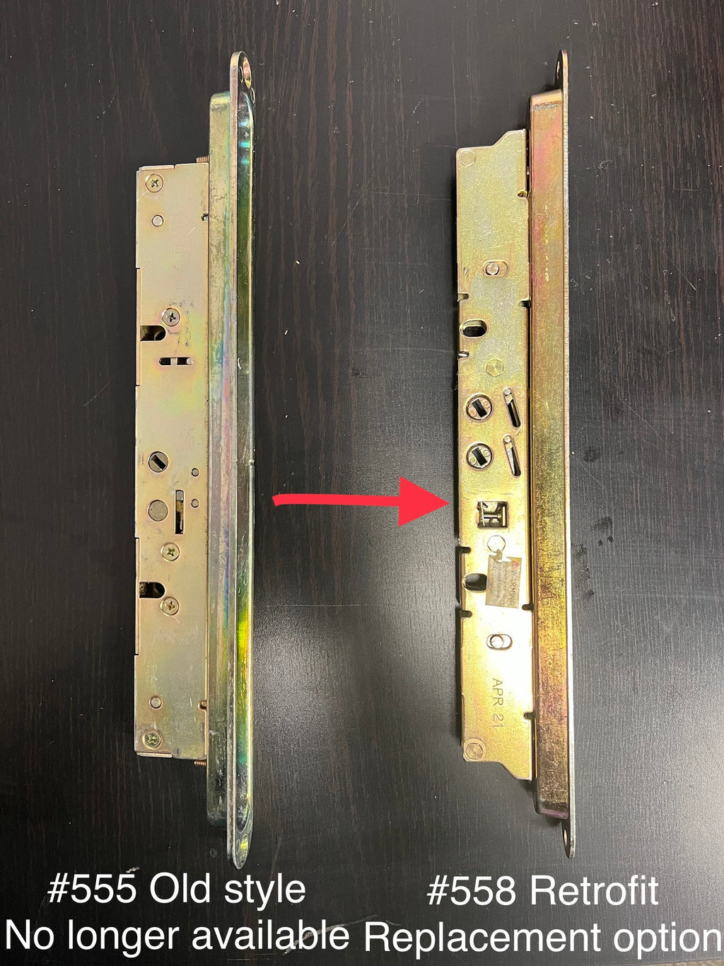 555 - AmesburyTruth 2 Point Recessed Mortise Lock with pocket face plate - Discontinued See Product Description for Replacement Option