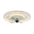 20 Inch Modern Smart Crystal Flush Mount Ceiling Fan with LED Light and Remote, 6 Speeds Reversible Bladeless Low Profile Ceiling Fan