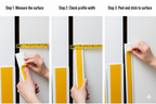 1m Length – Self Adhesive PVC Flat Bar Cover Strip Black White Plastic - ER-Flat